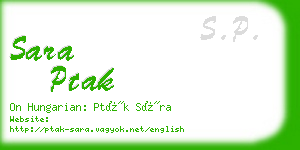 sara ptak business card